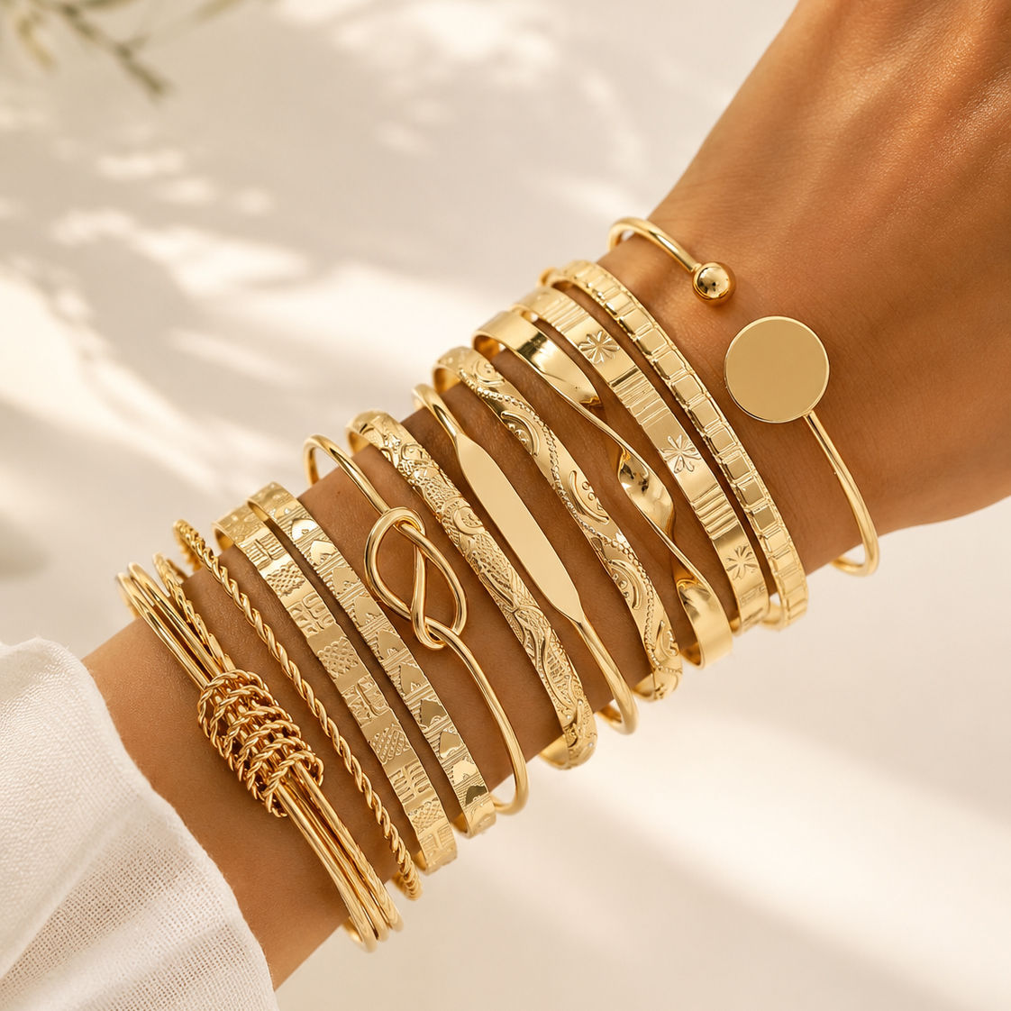 Velvet Spark Store | 12pcs Vintage Creative Design Twisted/Knot/Printed Bracelet