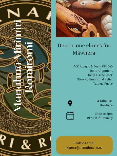 Manahua Mirimiri & Romiromi Māwhera Clinic