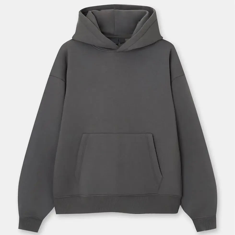Thumbnail: Pullover Men's Winter Fleece Hooded Sweater Charcol