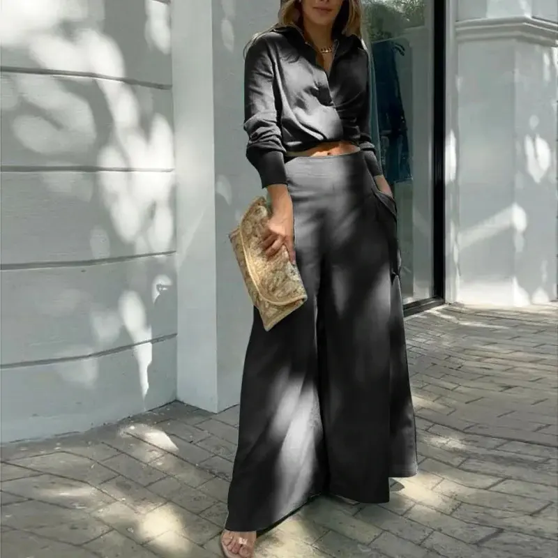 Thumbnail: Black  Women's Commuter Shirt Trousers Suit