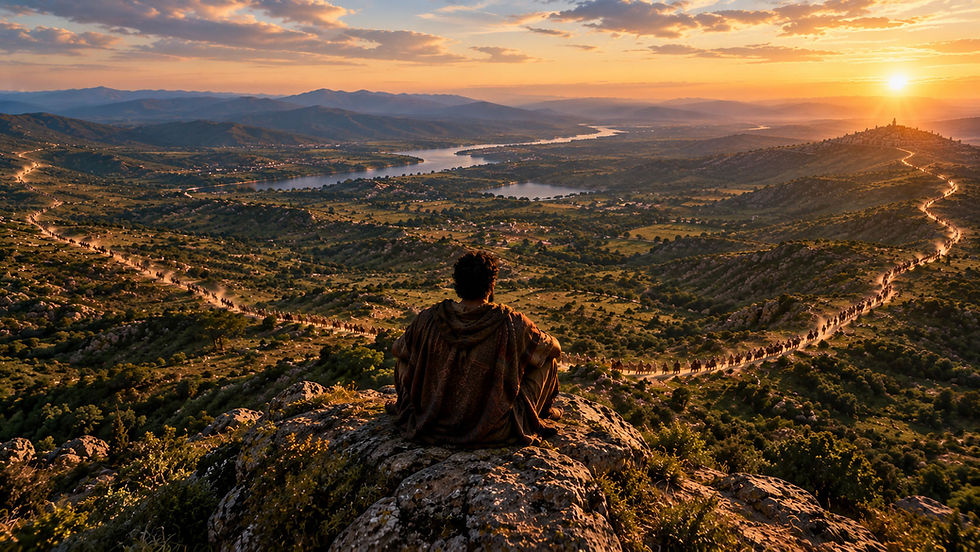 An illustration of how God can see the beginning and end from the correct vantage point.