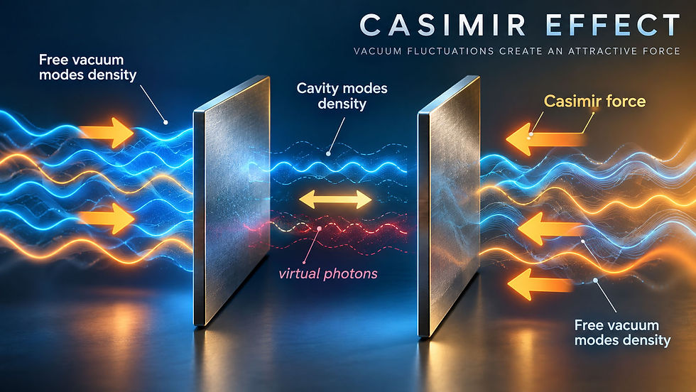 An illustration of the Casimir Effect.
