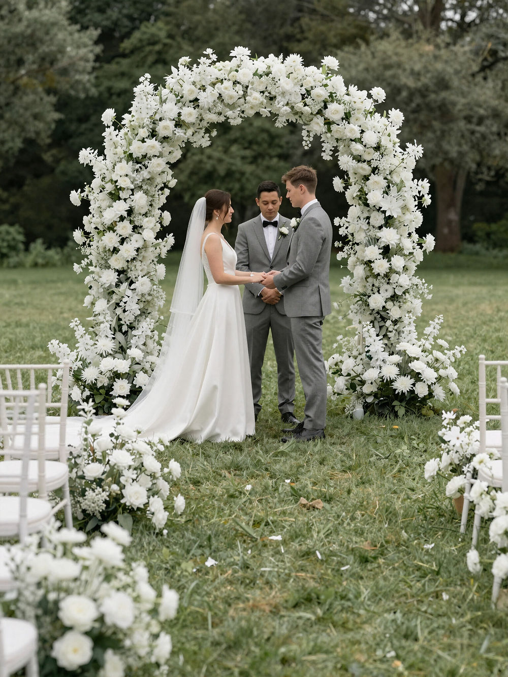 Outdoor wedding ceremony, a private celebration