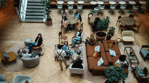 Colleagues in a co-working space