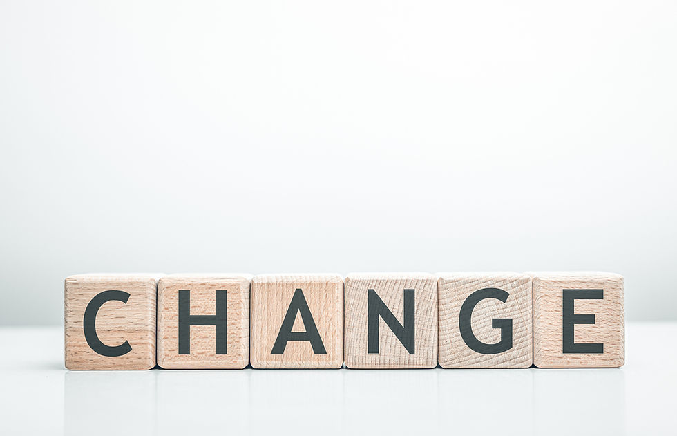 The word "Change" on wooden blocks