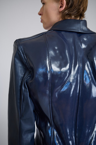 Leather Tailored Blazer with Moulded Back Muscles | Hristakiev