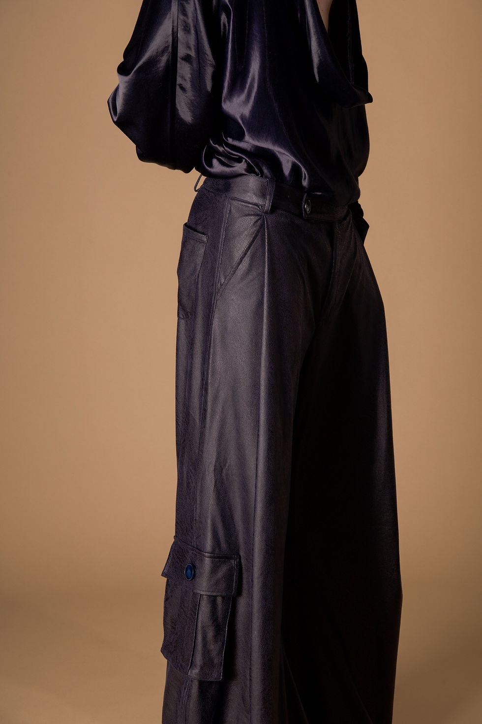 Thumbnail: Leather Pleated Pants