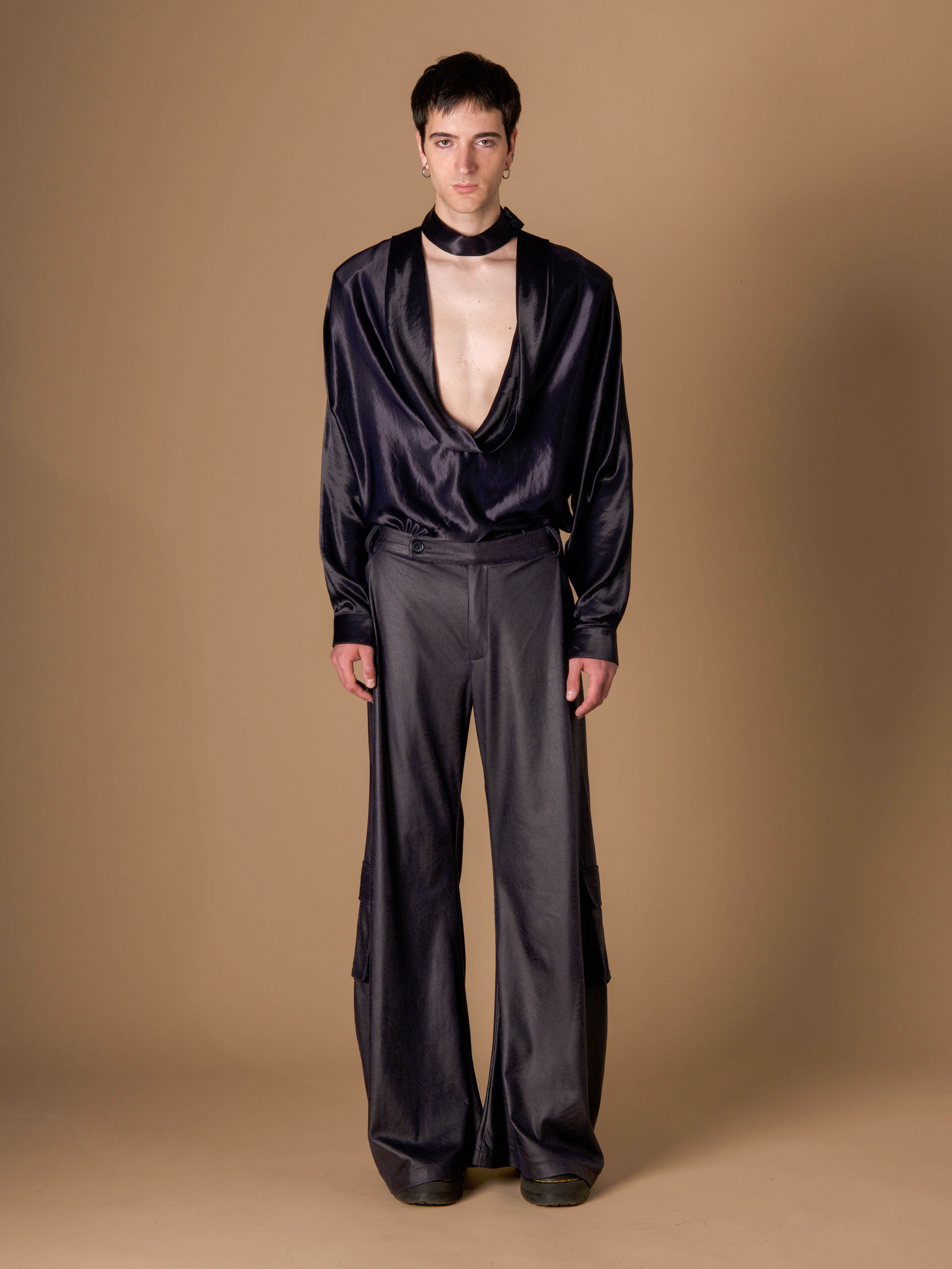 Leather Pleated Pants