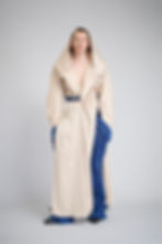 Thumbnail: Trench Coat-Inspired Long Shirt with Convertible Cape and Deep Neckline