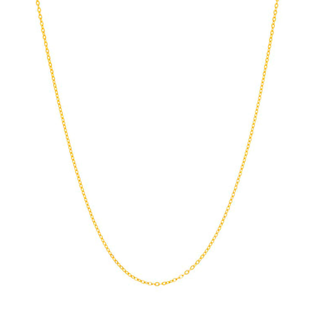 Cordão folheado a ouro fio cadeado batido