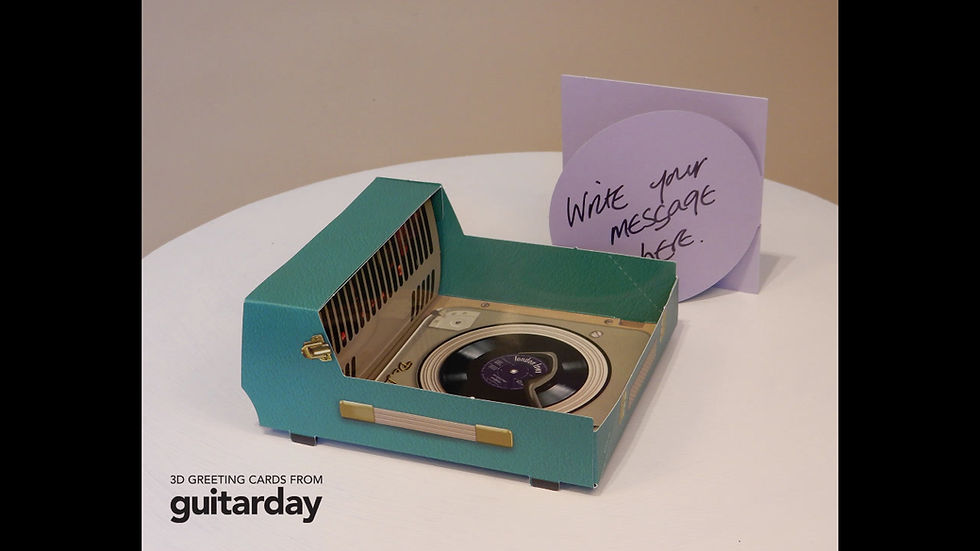 Thumbnail: Blue/cream Record Player Card