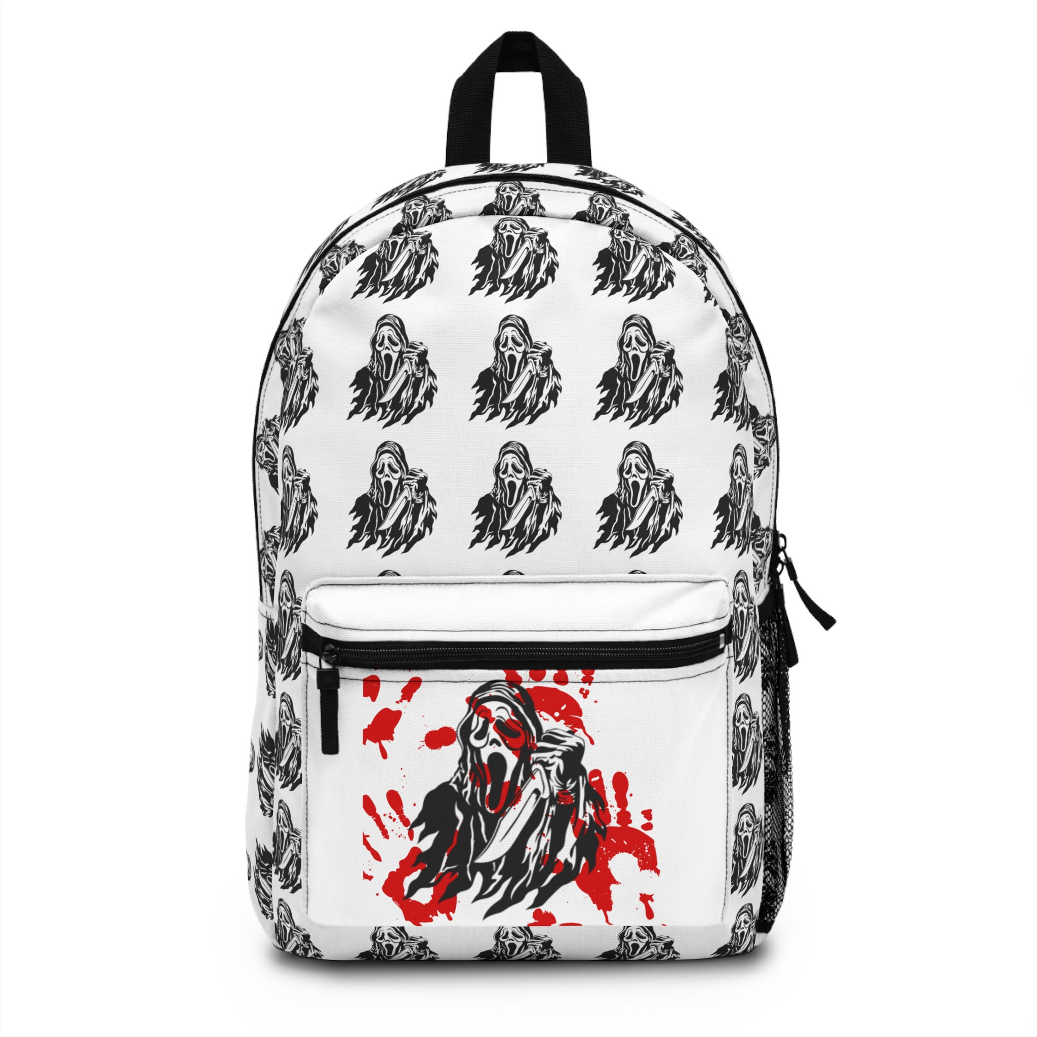 Ghost Face Blood Handprint Backpack – Horror Bag