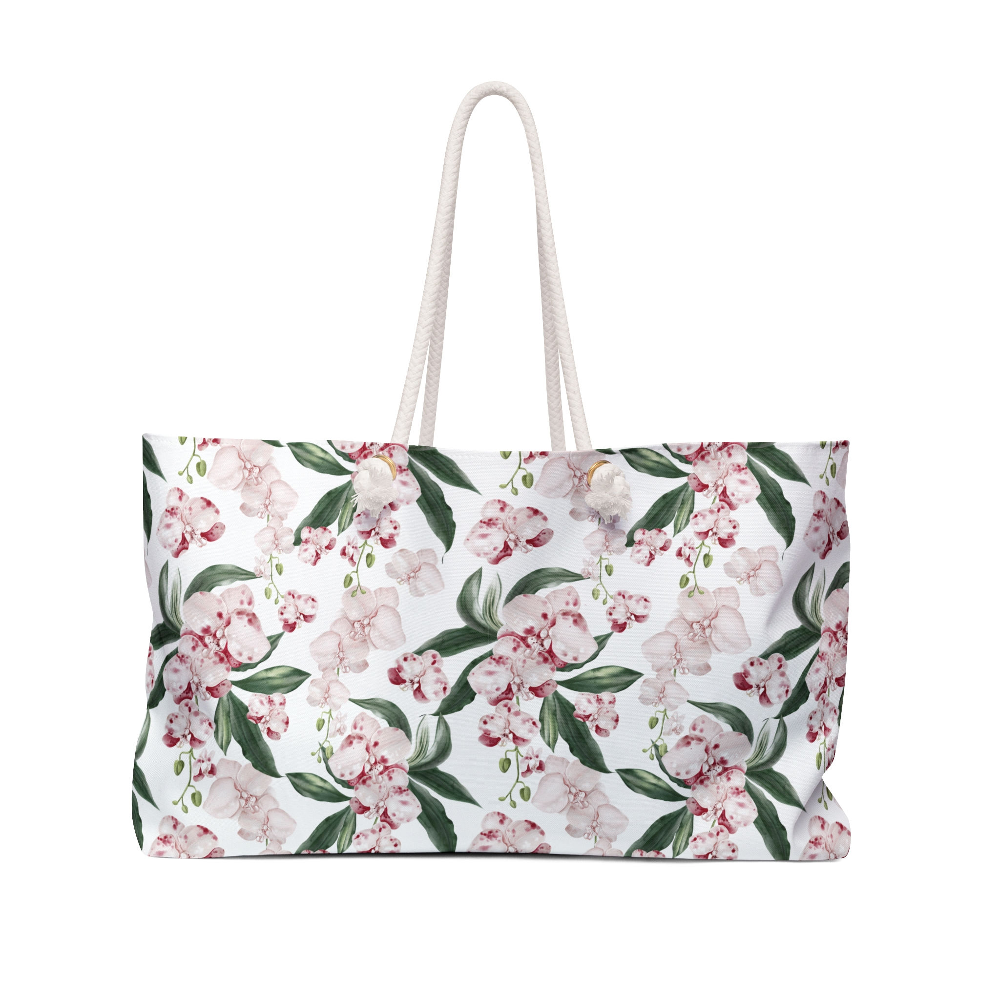 Floral Weekender Bag — Pink Orchid Blossom Travel Tote