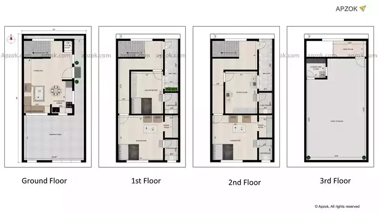 20x40 ft 3BHK Duplex Vastu Compliant South Home | RG0081