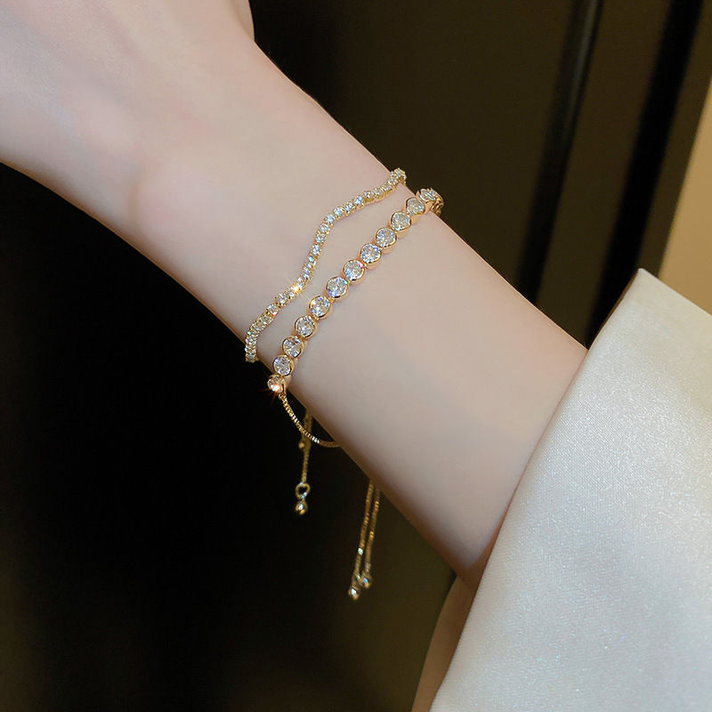 Wave Geometry Adjustable Bracelet Bangle Luxury Fashion Rhinestone Crystal Brace
