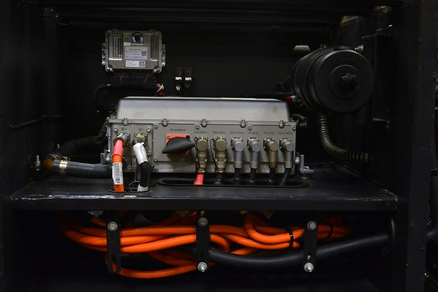 Image of an electric motor in a bus.