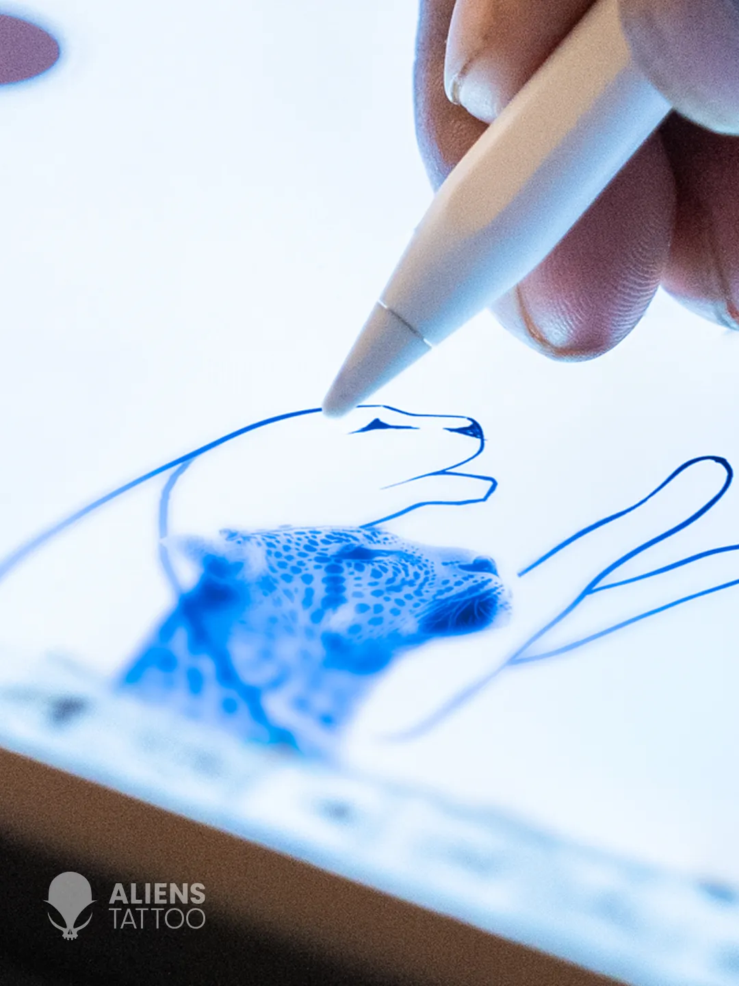 Intricate linework of the second abstract leopard, representing the complementary force in the relationship.