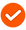 Orange circular checkmark badge