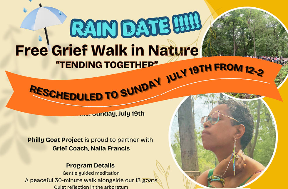 FREE Summer Grief Walk, POSTPONED TO SUNDAY July 19th from 12-2