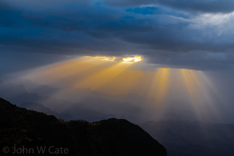 Sunset over mountains, Gich Camp