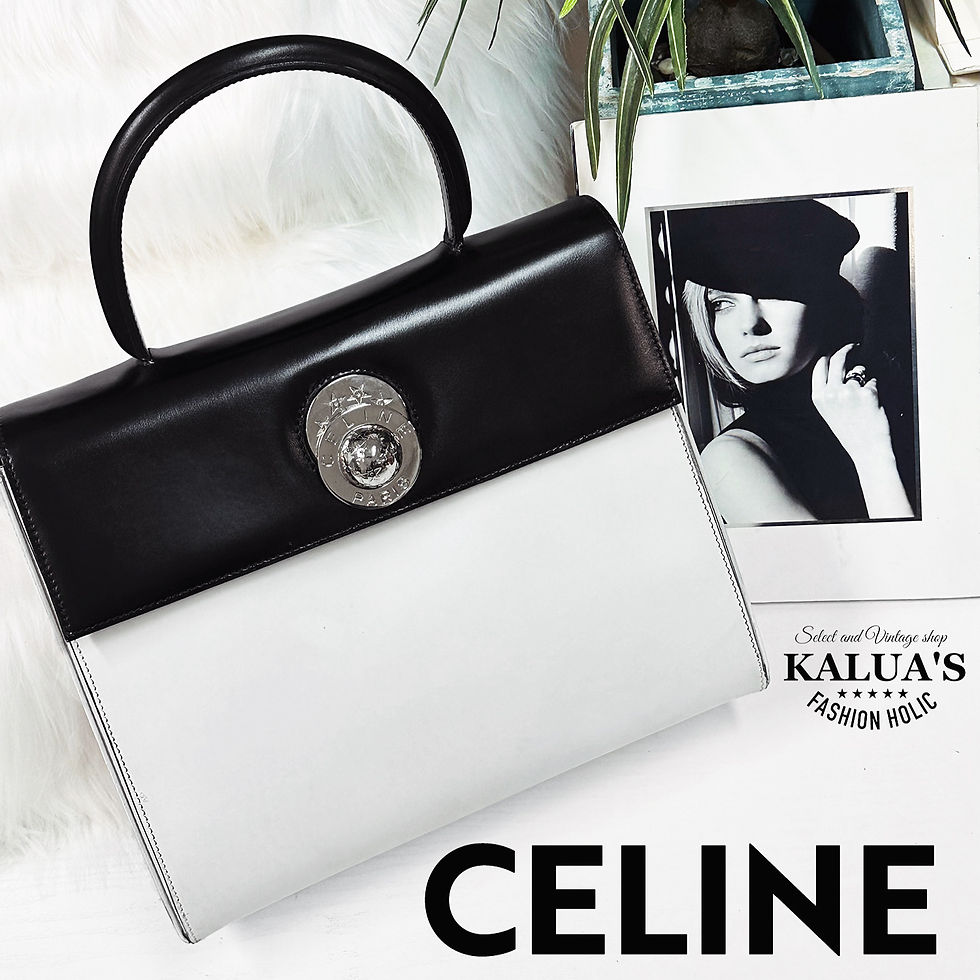 【20%OFF】CELINE スライドロックバイカラーレザーハンドバッグ