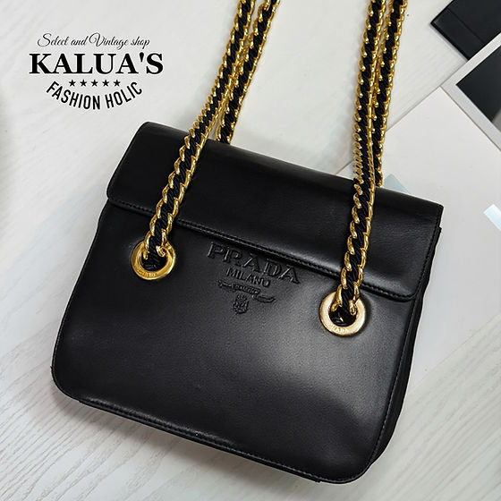 PRADA BIGロゴレザー×ナイロンチェーンショルダーバッグ | kaluas