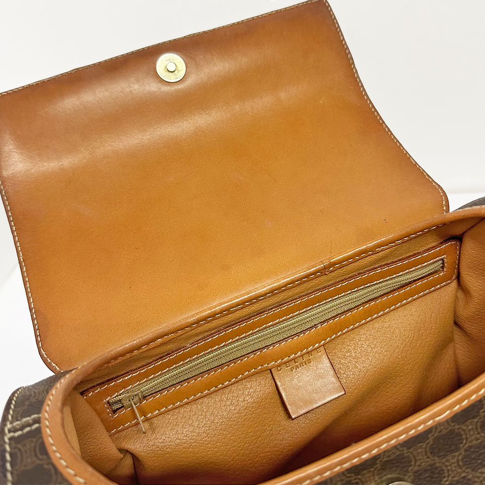 サムネイル： CELINE BIGブラゾン金具×マカダム柄マイクロミニハンドバッグ