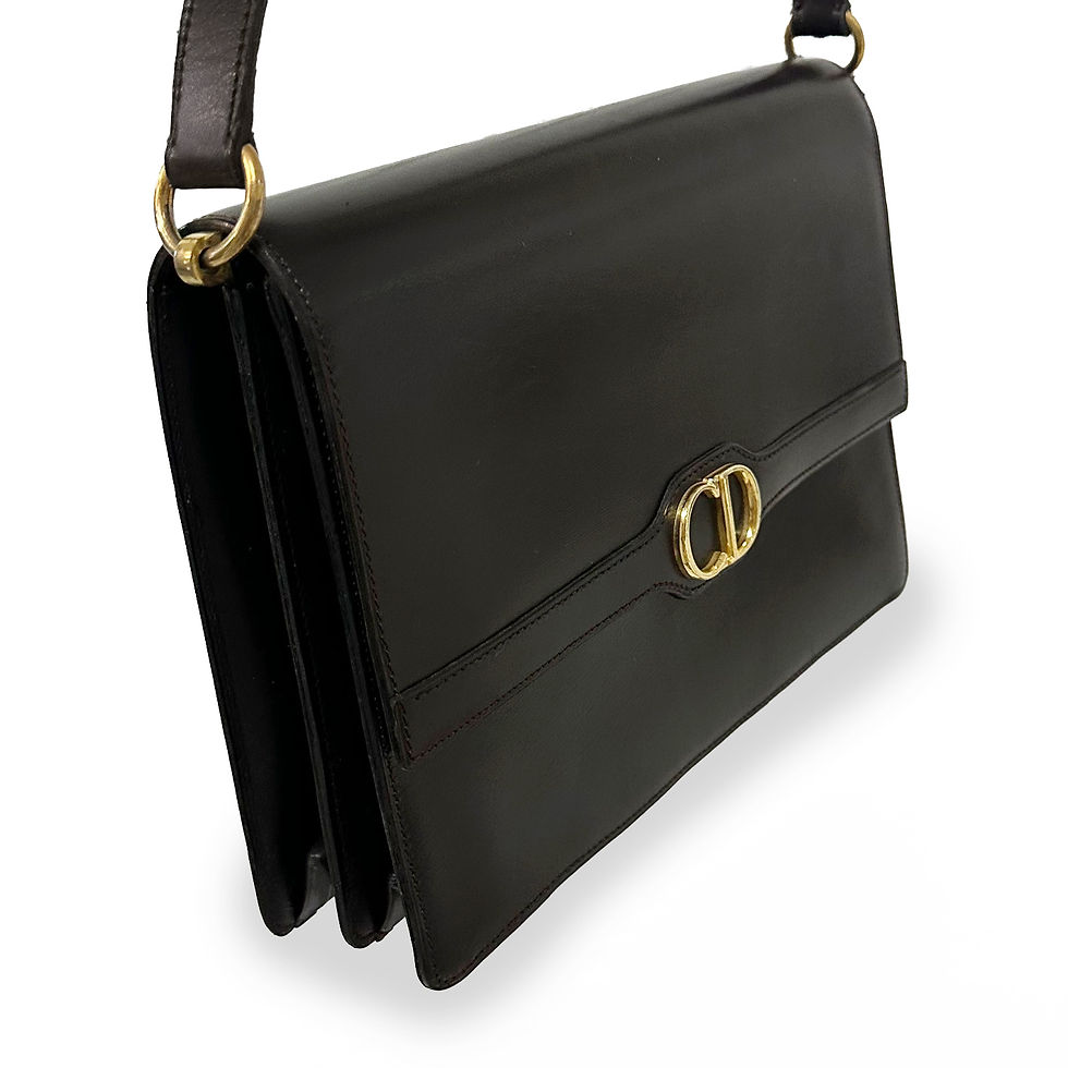 サムネイル： CHRISTIAN DIOR CDエンブレムレザーショルダーバッグ