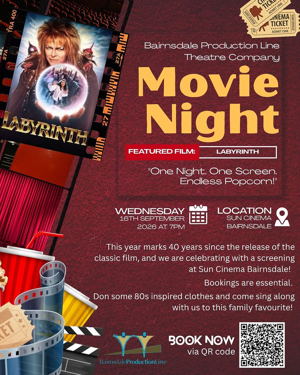 Movie Night Banner - 40th Anniversary Labyrinth - hosted by BPLTC