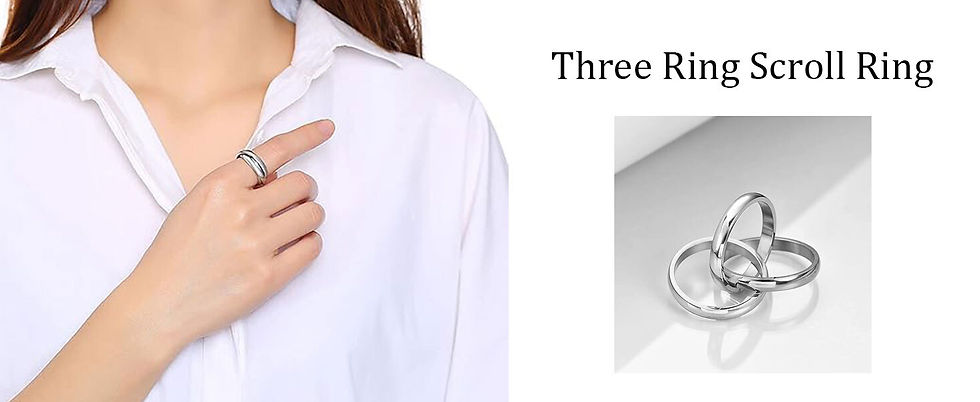 Thumbnail: Stainless Steel Interlocked Triple Ring for Women Multi Color Wedding Band Bague