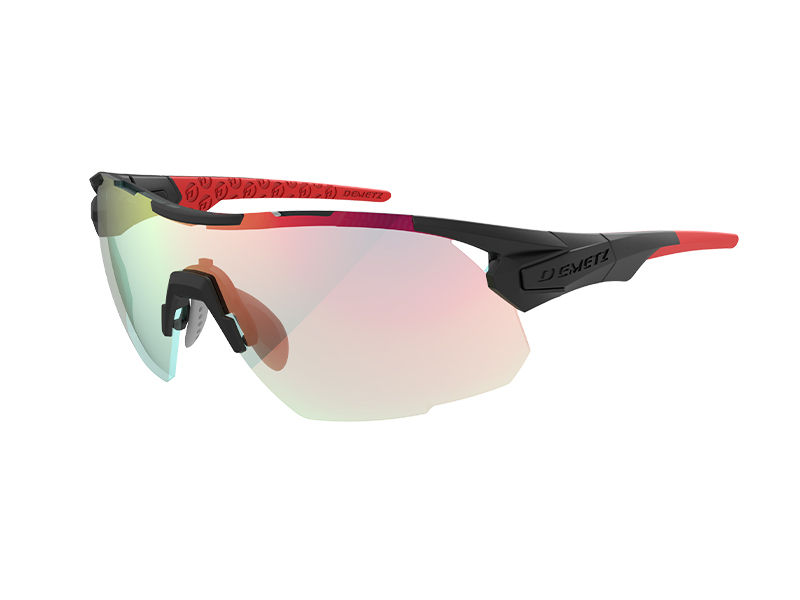 TRAIL Matte Black / Shiny Black, Turquoise Photochromic Red Mirror Cat.1 to 3