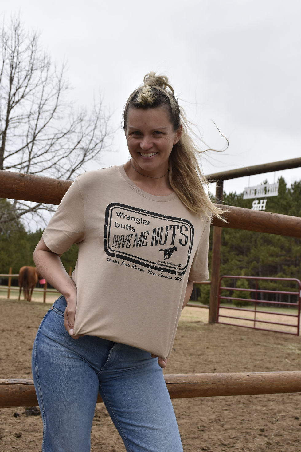 Thumbnail: Wrangler Butts Unisex Tan Softstyle Tee