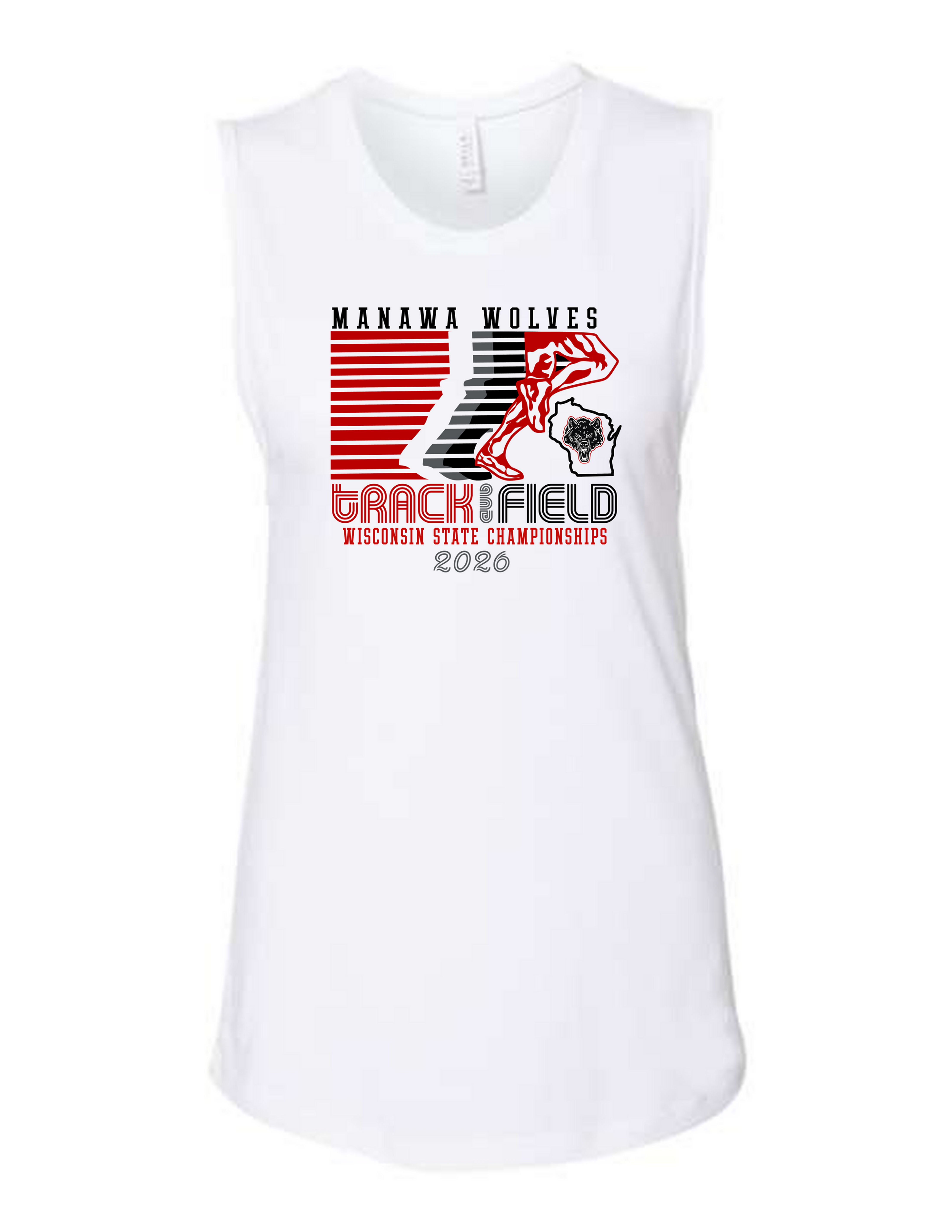 State Women's White Muscle Tee