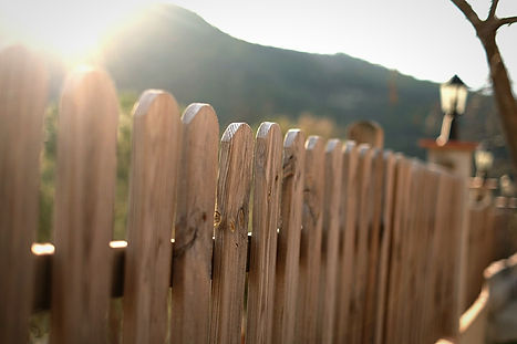 A close up of brown fencing