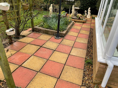 Checked patio - after