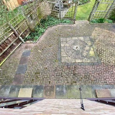 Patio with circle detail from above - before