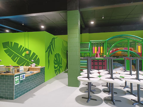 Decorated soft play area