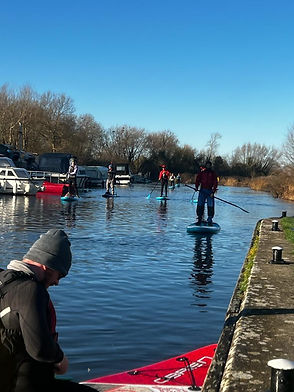 Group paddle boarding