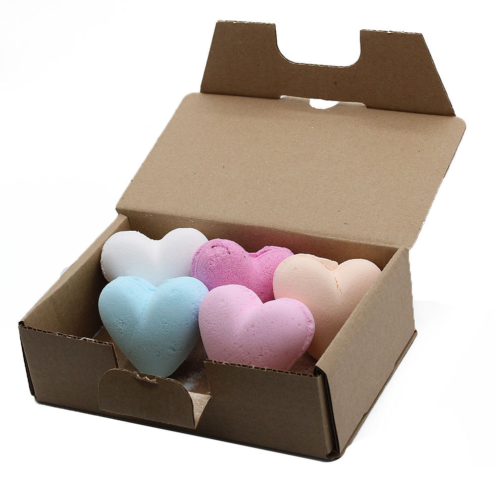 Thumbnail: Love Heart Bath Bombs 70g – Sold in Packs of 5 or 6 – Handmade in the UK