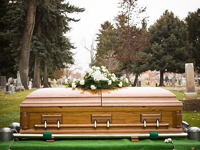 Coffin with flowers