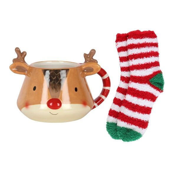 Thumbnail: Reindeer or Santa Mug and Socks Set – Gift Boxed