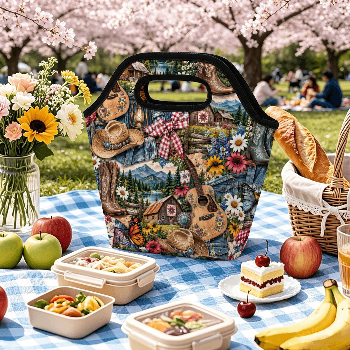 Rustic Country Life Waterproof Lunch Bag | Patternella