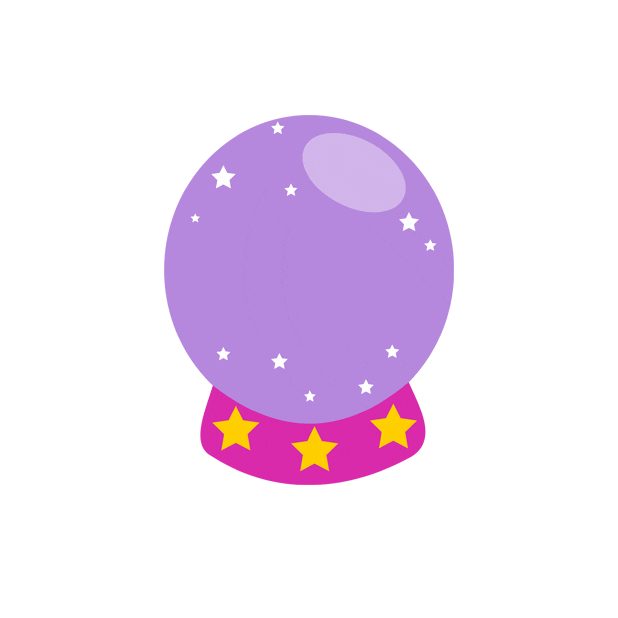 crystal ball lol Sticker by Kim Campbell.gif