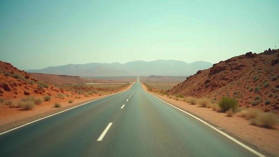 Eye-level view of a scenic road in Morocco
