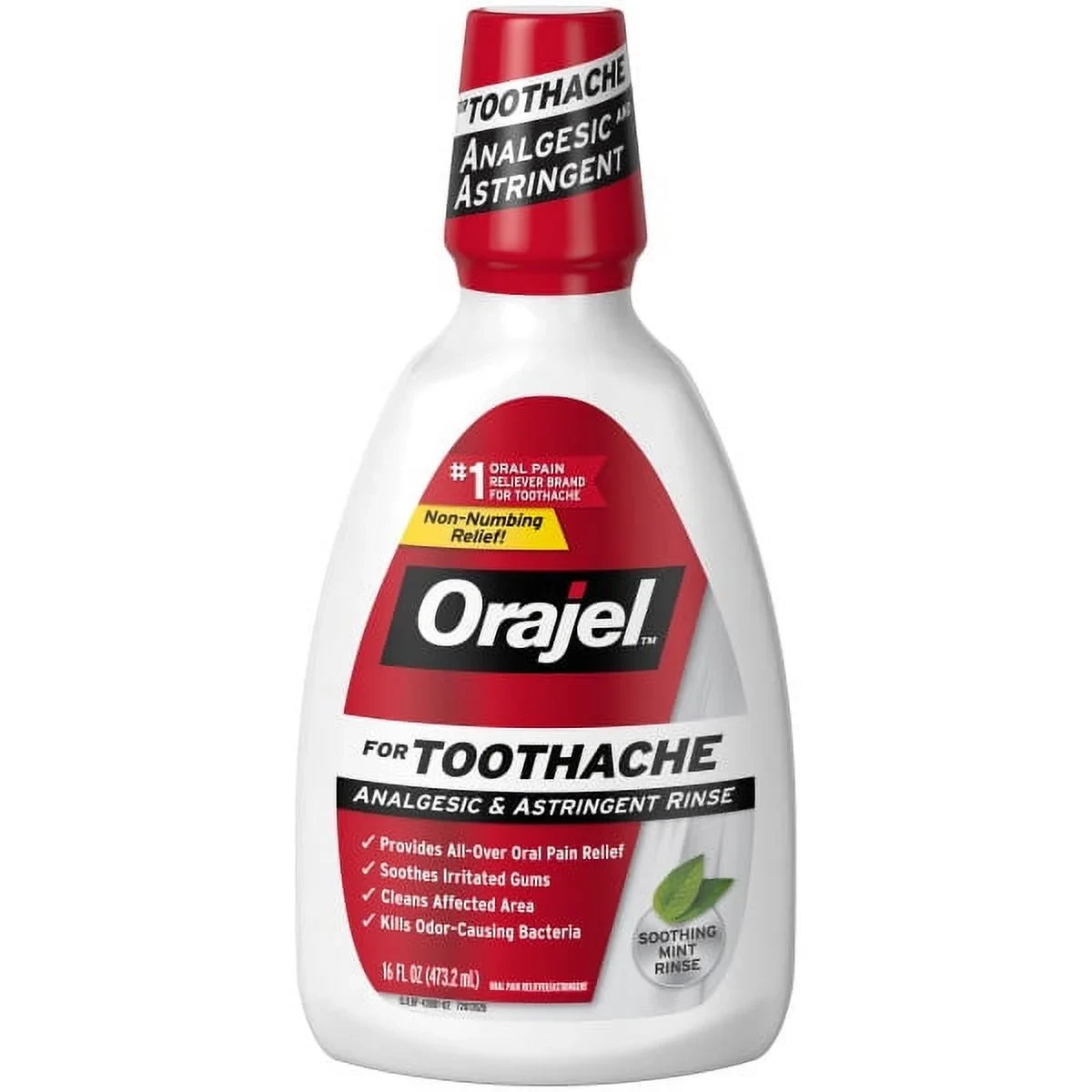 Orajel Analgesic and Astringent Rinse Toothache Double Medicated Soothing Mint,1