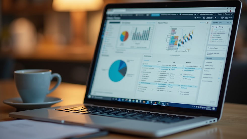 Close-up view of a laptop displaying project management software