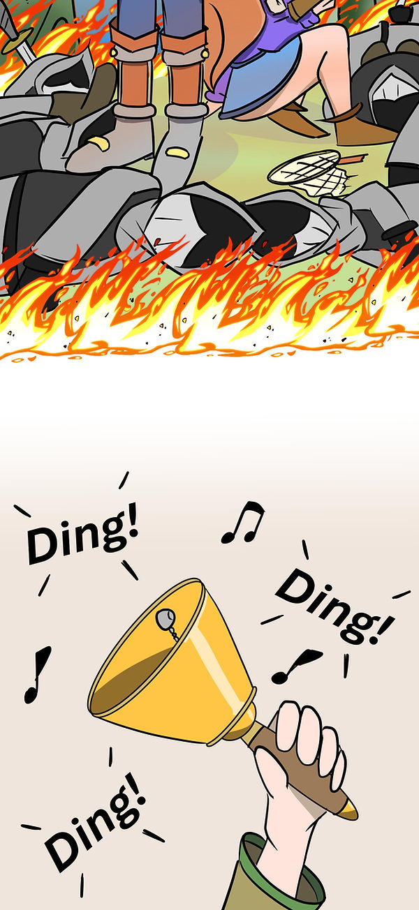 The quest giver rings a bell
