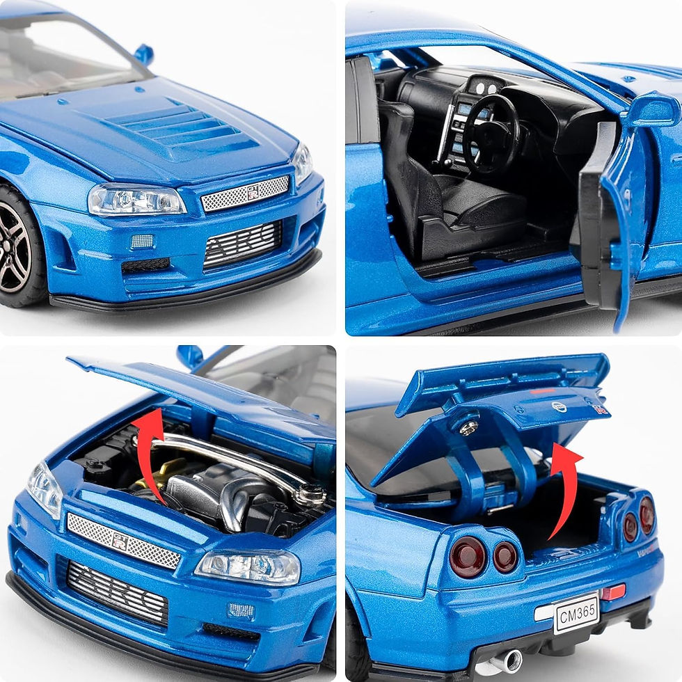 Thumbnail: Metallic Purple GT-R Diecast Sports Car Model Toy with Pull Back Action