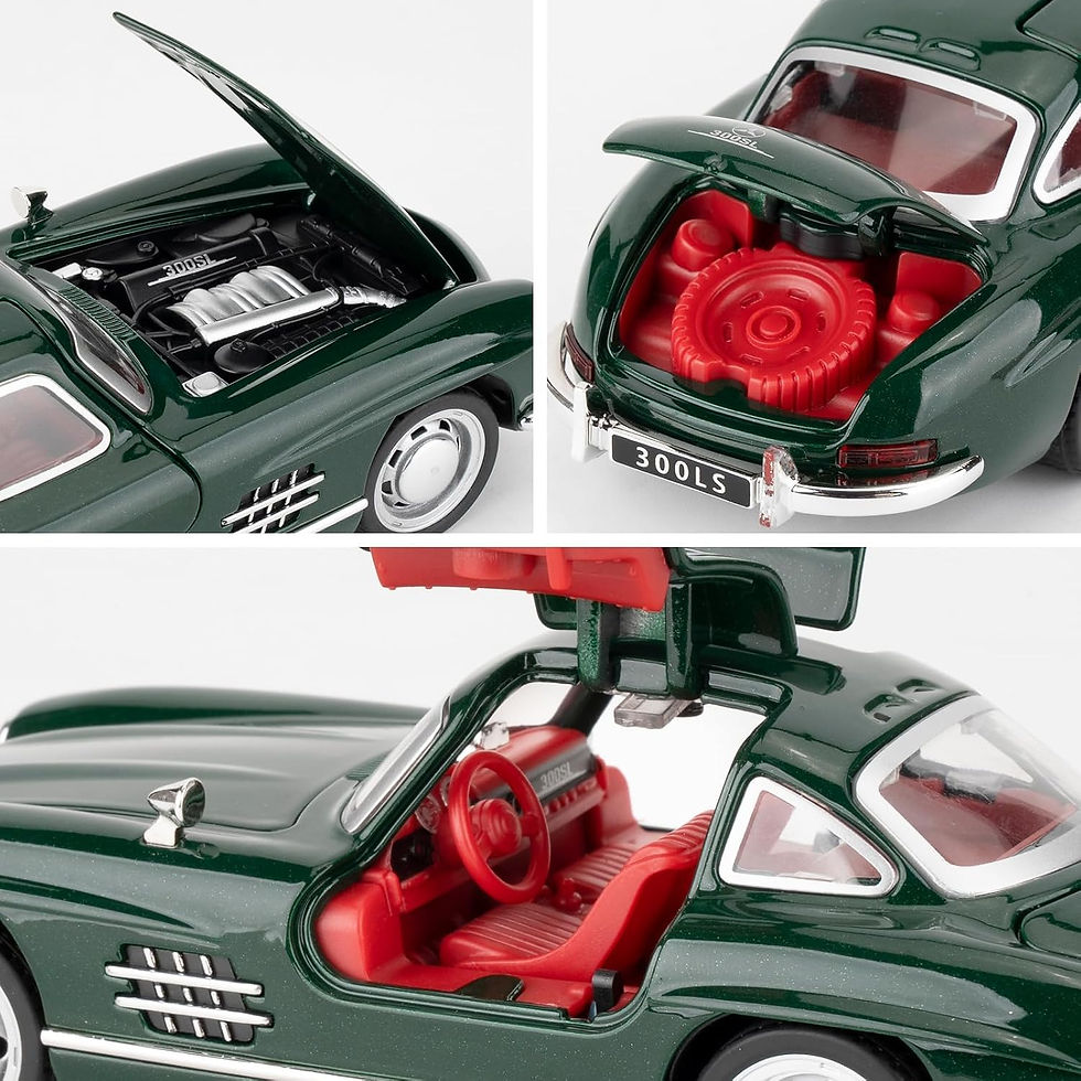 Thumbnail: Classic Green 300LS Diecast Vintage Car Model Toy with Pull Back Action