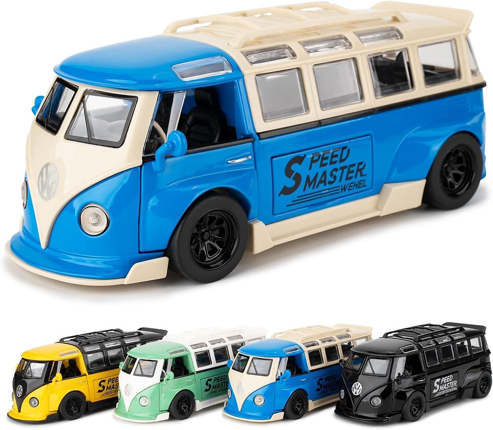 Thumbnail: Volkswagen Classic Bus Transporter Die-Cast Model Toy with Pull Back Action